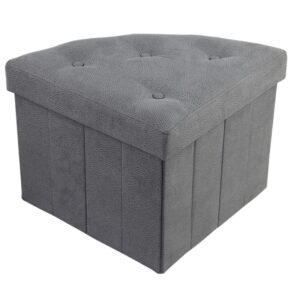 Fan-shaped foldable storage ottoman -HS15-E346