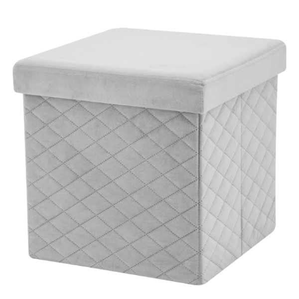 Foldable storage ottoman 3D velvet fabric -HS15-E301