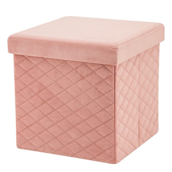 Foldable storage ottoman 3D velvet fabric -HS15-E302