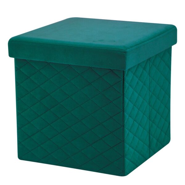 Foldable storage ottoman 3D velvet fabric -HS15-E303