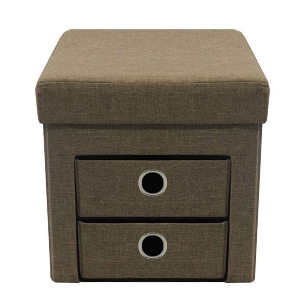 Foldable storage ottoman with 2 drawer -HS-D02