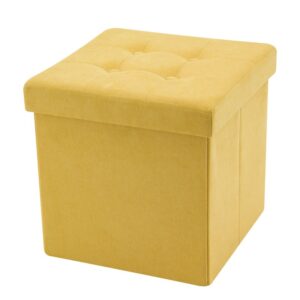 Foldable storage ottoman with 4 buttons