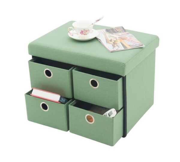 Foldable storage ottoman with 4 drawers -HS-D04 1