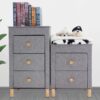 Foldable storage ottoman with drawers combo -HS-GD01
