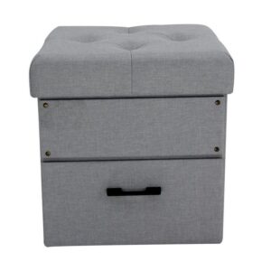 Foldable storage ottoman with one rectangular hole drawer -HS-HD01 1