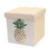Foldable storage ottoman with reversible plastic scale pineapple pattern -HS15-E330