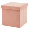 Foldable storage ottoman polyester velvet fabric -HS15-E304