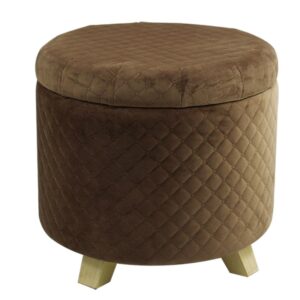 Round storage stool using 3D velvet fabric -HS-WL05E