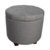 Round storage wood stool with stiching -HS-WL21 -2