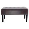 Storage bench with wood legs leather -HS-WL35E 1