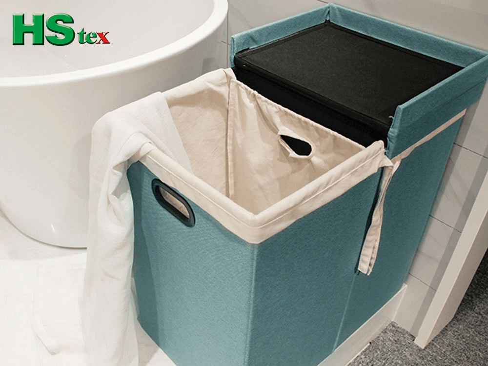 Folding laundry ottoman with turnover lid