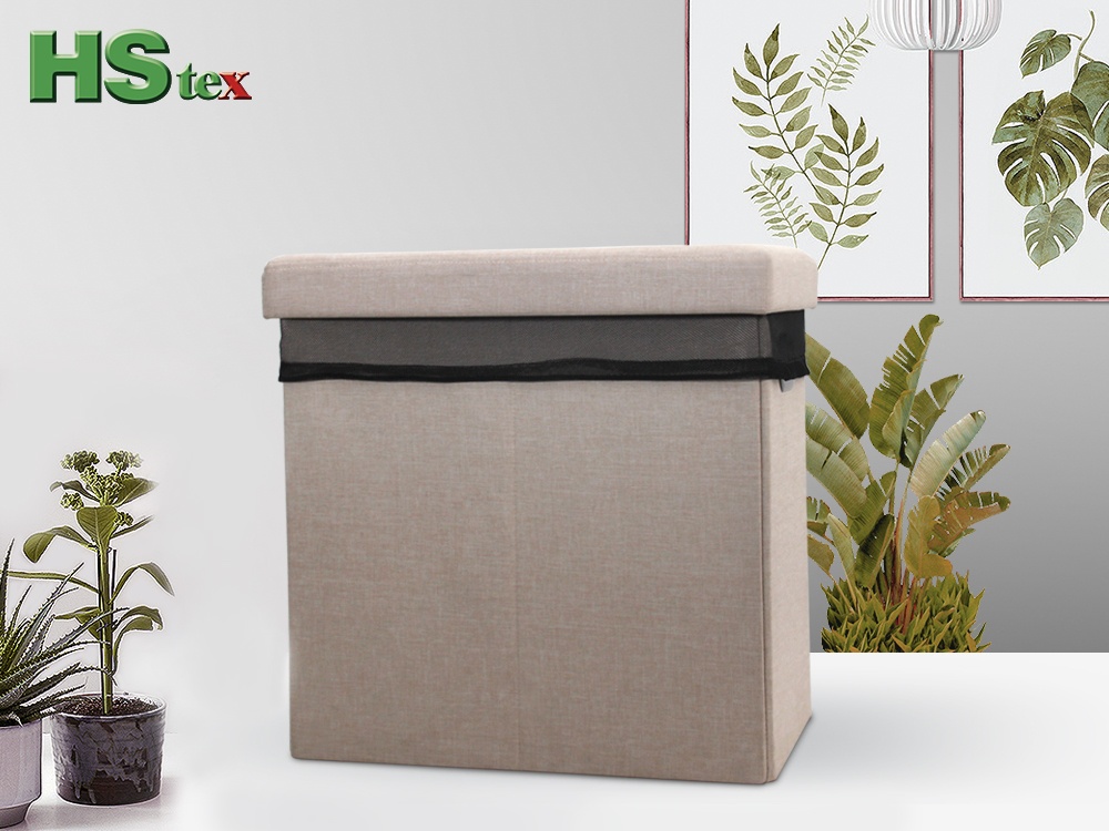 Folding laundry ottoman