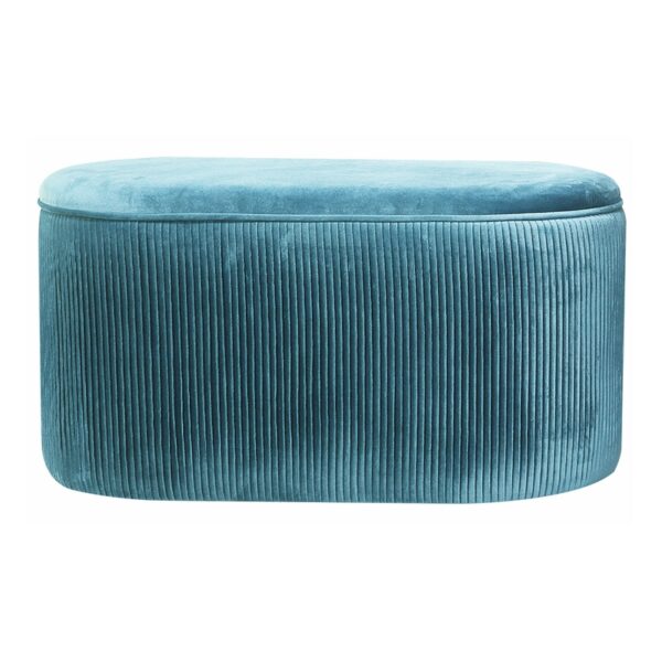 Velvet Oval Storage Ottoman Bench