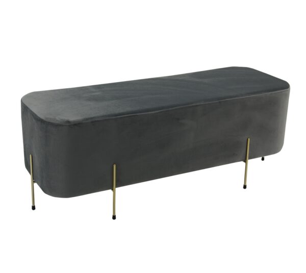 Long Oval Storage Stool with Metal Legs Grey - HS-SL21E