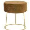 Round Stool with Metal Base Brown -HS-SL03E