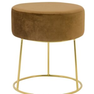 Round Stool with Metal Base Brown -HS-SL03E