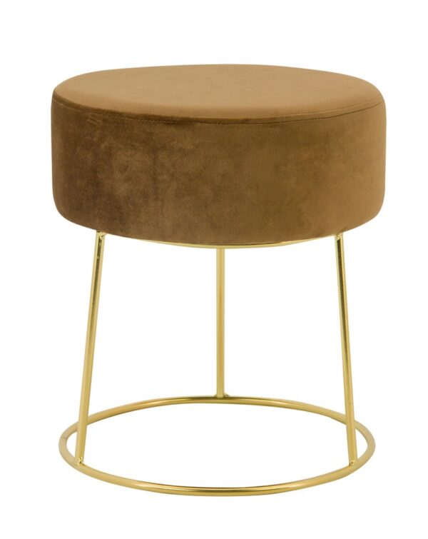 Round Stool with Metal Base Brown -HS-SL03E