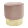 Round Stool with Metal Base Pink - HSML-2