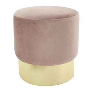 Round Stool with Metal Base Pink - HSML-2
