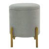 Round Storage Stool with Wood Legs HS SL18E 1