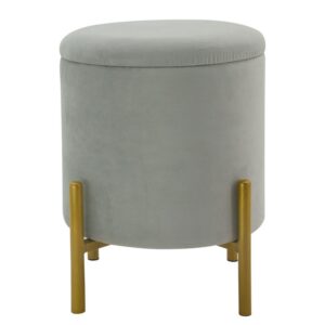 Round Storage Stool with Metal Legs - HS-SL18E