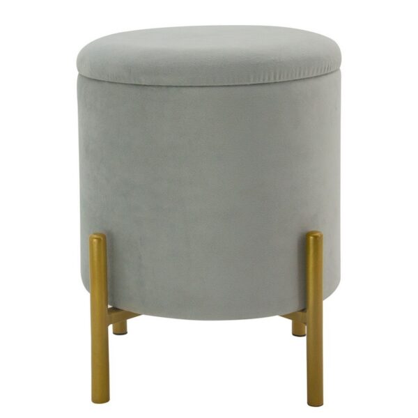 Round Storage Stool with Wood Legs HS SL18E 1