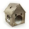 Wood pet house with paws detailing