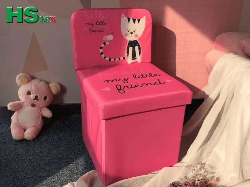 Kids foldable storage chair cat pattern