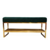 Velvet Tufted Ottoman Bench with Metal Frame