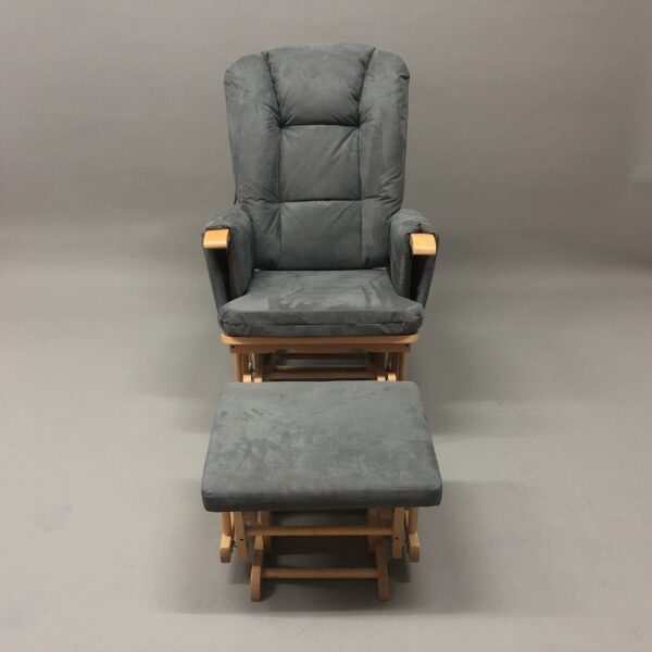 Rocker Glider Chair with Recliner Dark Grey