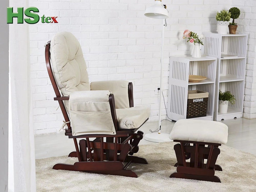 Rocker Glider Chair with Suade Cushion Ottoman Set