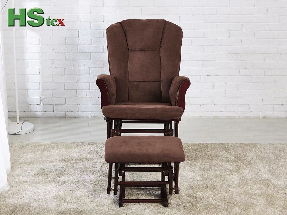 Rocker Glider Chair with Suade Cushion Ottoman Set