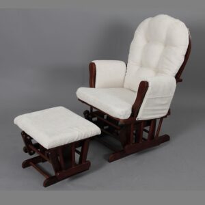 Chair with Adjustable Cushioned Backrest and Wood Arms (Dark Color)