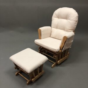 Rocker Glider Chair with Suade Cushion Ottoman Set -210144