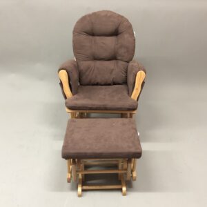 Rocker Glider Chair with Suade Cushion Ottoman Set 210145 1