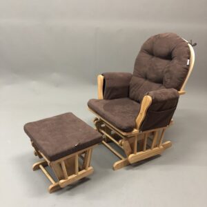 Rocker Glider Chair with Suede Cushion Ottoman Set -210145
