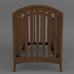Solid Wood Baby Crib in Brown Finish