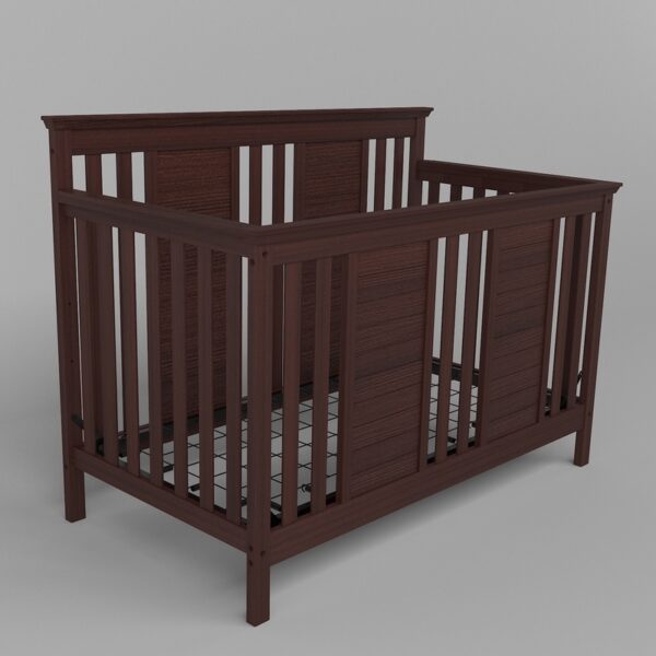 Solid Wood Baby Crib in Espresso Finish