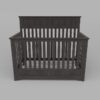 Solid Wood Baby Crib in Slate Finish