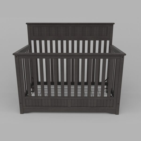 Solid Wood Baby Crib in Slate Finish