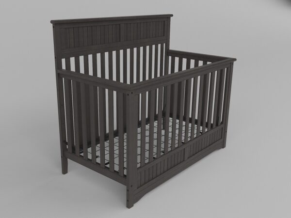 Solid Wood Baby Crib in Slate Finish2
