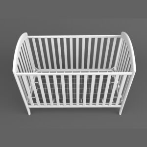 Solid Wood Baby Crib in White Finish