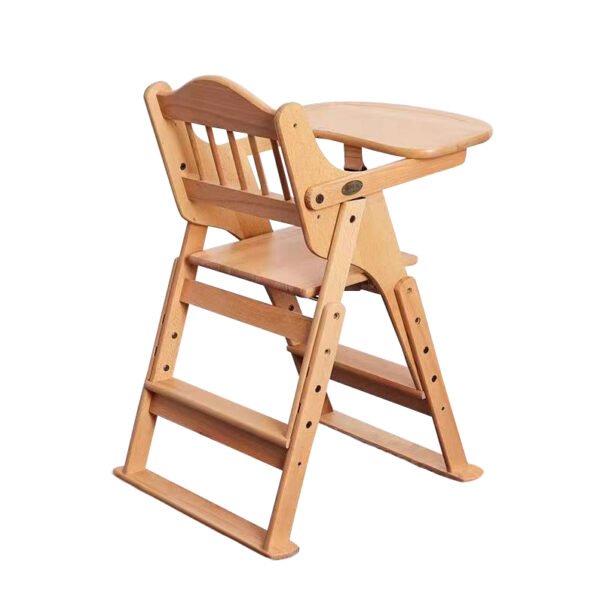 Wooden High Chair Feeding Chair Dining Chair for Baby and Toddler 3