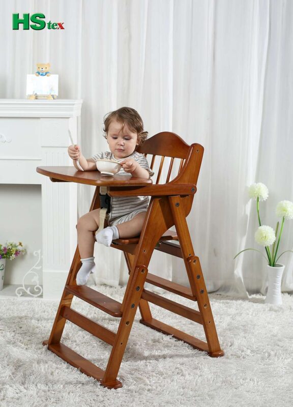 Wooden High Chair Feeding Chair Dining Chair for Baby and Toddler