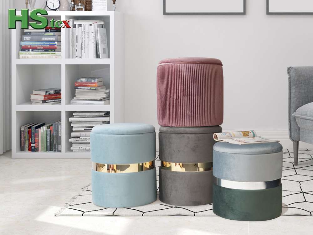 Chic Velvet Ottoman Stools