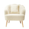 Creamy Sofa Chair with Shell Back and Matching Cushion