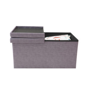 Foldable storage bench with split-lid design