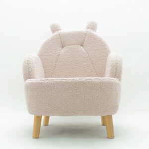 Sofa Chair with Cloud-like Armrests and Back and on Wood Legs