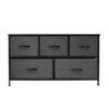 Storage Cabinet with Metal Framework, Wooden Top and Fabric Drawers