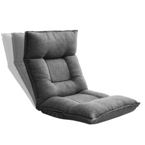 Adjustable Gray Floor Sofa Chair with Extra Padded Headrest